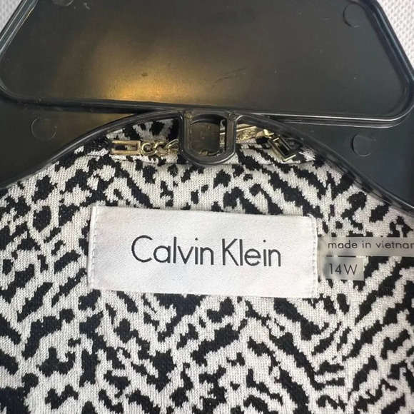 Calvin Klein Open Front Waterfall Black and White Dressy Jacket Women's Size 14W - Picture 7 of 9